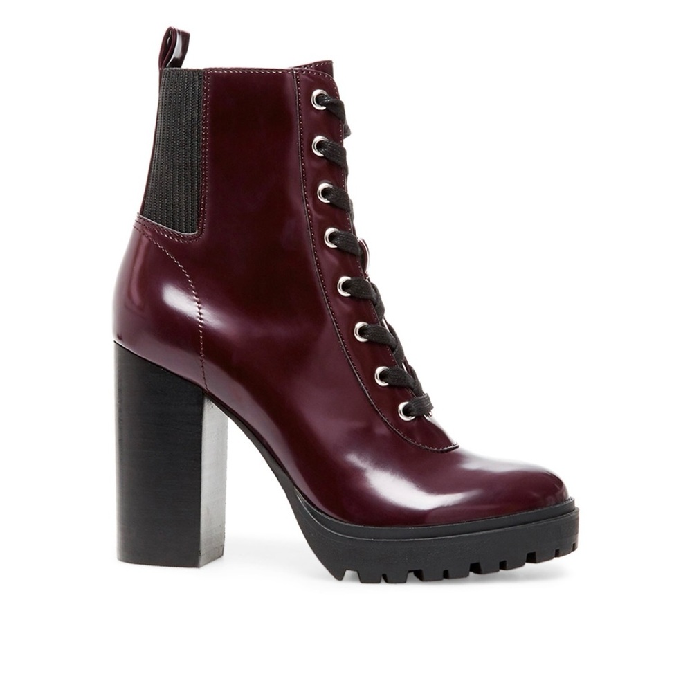 Steve Madden Dark Burgundy block Heeled Boots sz 7M women’s